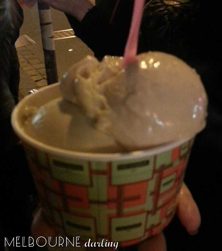 3 scoop gelato cup at Gelato Messina
